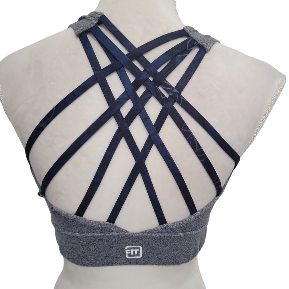 Idealfit Grey Strappy Sports Bra Size Medium